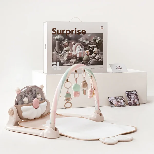 Baby Fitness Stand Toy Infant Music Rack Play Mat Baby Fitness Frame Crawling Toy Baby Activity Gym Game Activity Rug Blanket - Image 2