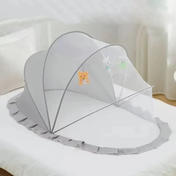 Baby Bed Infant Mosquito Nets Foldable with Cotton Pillows Portable Folding Baby Bedding Crib Netting - Image 3