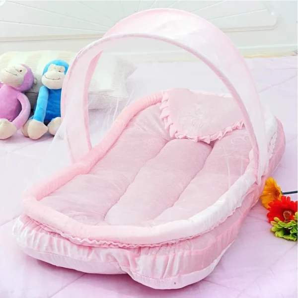 Flannel Newborn Bed Mosquito Net With Small Pillow , Baby Cradle Mosquito Insect Net, Encrypted gauze Baby Crib Mosquito Tent