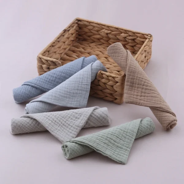 5PCS Soft Absorbent Gauze Cotton Baby Towels Wipe Face Cloths Towel Face Handkerchief Baby Bathing Feeding Washcloth - Image 5