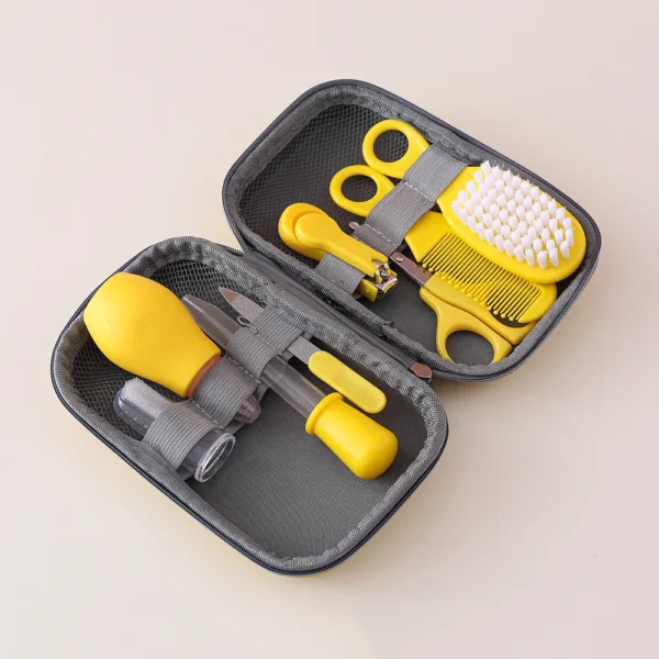 8/13pcs Baby Care EVA Bag Eight-piece Set Baby Nasal Aspirator Nail Scissors Cartoon Set Daily Cleaning Supplies Care Bag - Image 2