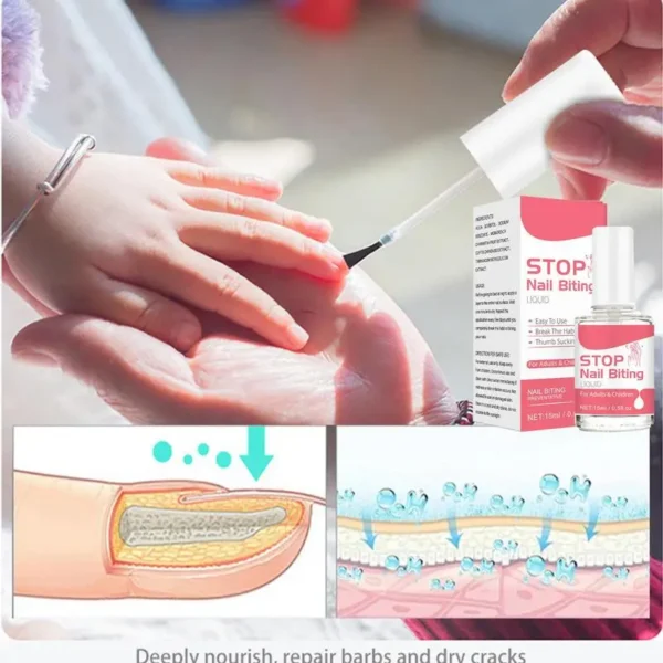 15ml Stop Nail Biting Treatments Liquid Kids Baby Stop Bitter Liquid Cuticle Care Supplies Bitter Nail Polish For Adults - Image 3