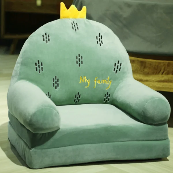 H Foldable Kids Sofa Backrest Armchair 2 In 1 Foldable Children Sofa Cute Cartoon Lazy Sofa Children Swivel Cushion For Car - Image 2