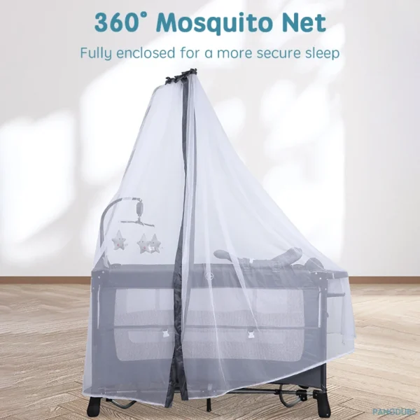 PANGDUBE High-end Cribs for Baby Bed Multifunctional Baby Crib Adaptable Bed with Mosquito Net Changing Table Baby Rocking Bed - Image 4
